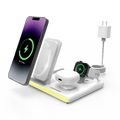 PowerGlow - Jabees PowerGlow 4-In-1 Foldable Wireless Charging Station with LED Night Light